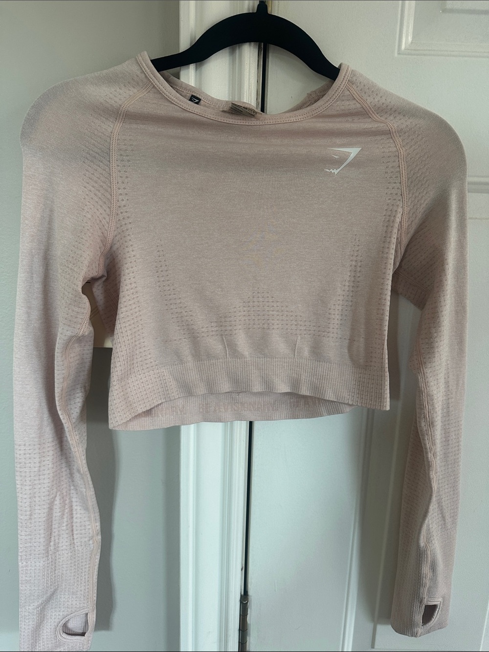 Gymshark Seamless Crop Long Sleeve Top in Blush